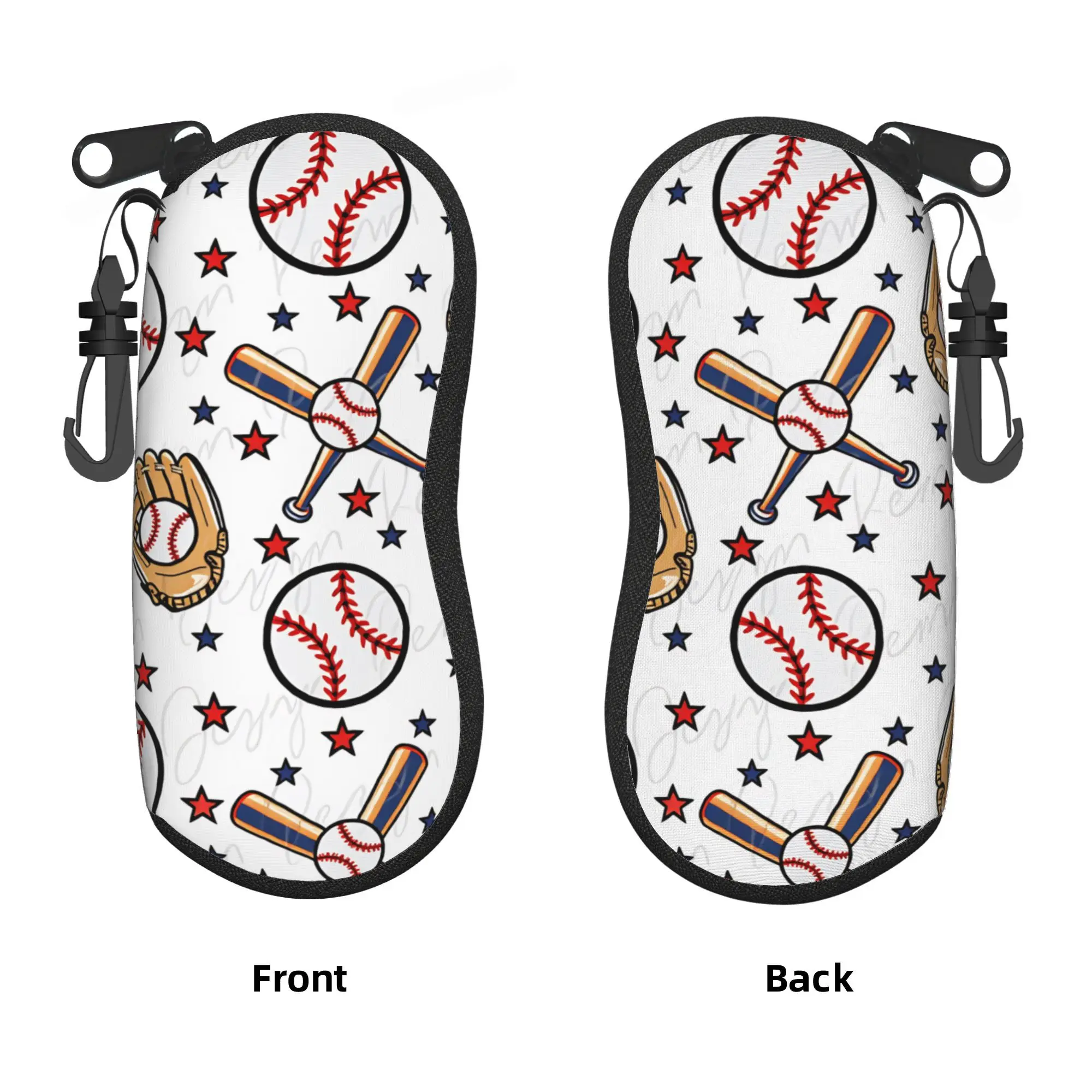 Baseball Lace Glasses Case  Zipper Sunglasses Case Men Women Pocket Eyeglass Cases Cover Soft Eyewear Box