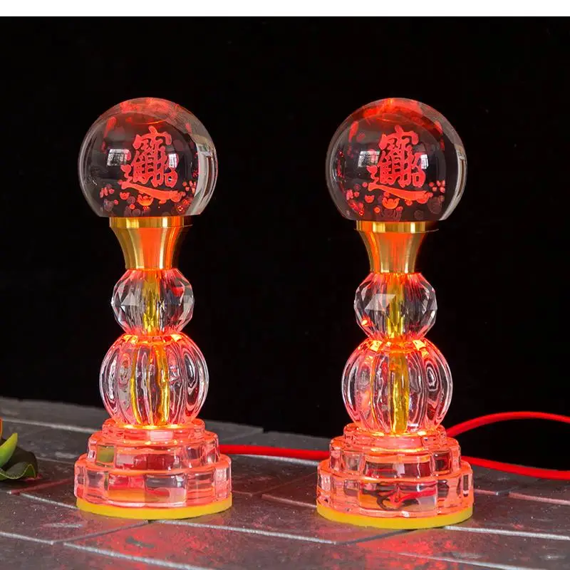 Colored LED Buddha Offering Lamp, Home Decoration, Temple, Prayer In Front of Buddha, Crystal God Wealth Lamp