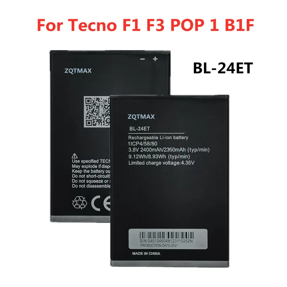 

New BL 24ET Phone Battery For Tecno F1 F3 POP 1 B1F BL-24ET 2400mAh Bateria Battery Batteries