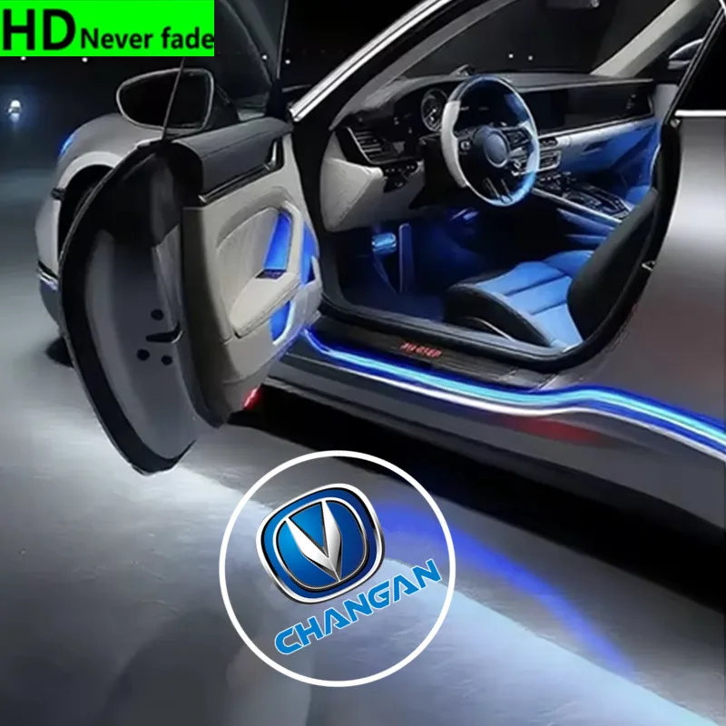 2pcs Led Car Door Welcome Laser Projector Logo Ghost Shadow Lights For Changan CS15 CS35 CS55 CS95 EADO XT RAETON Alsvin Honor