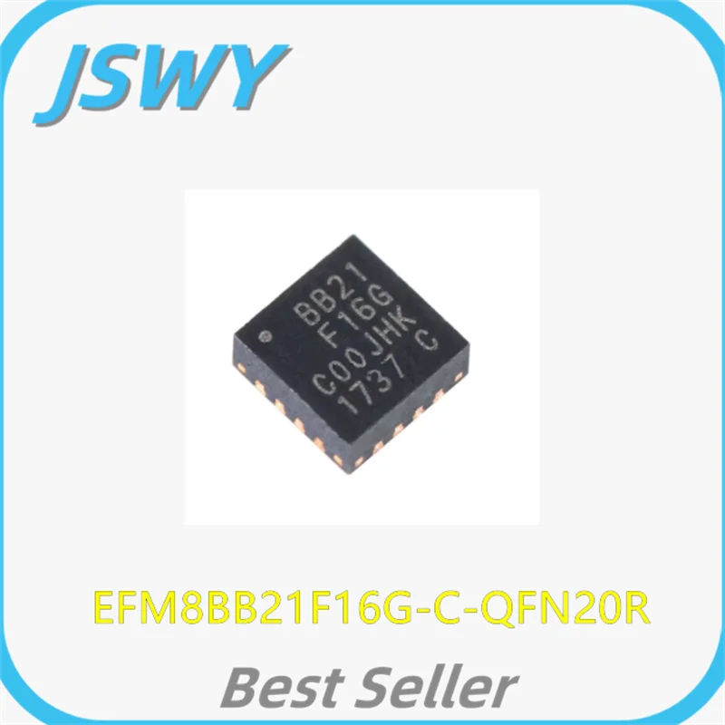 (5/20 pieces) EFM8BB21F16G-C-QFN20R Microcontroller IC with silkscreen marking BB21F16G QFN20 100% Brand New Original