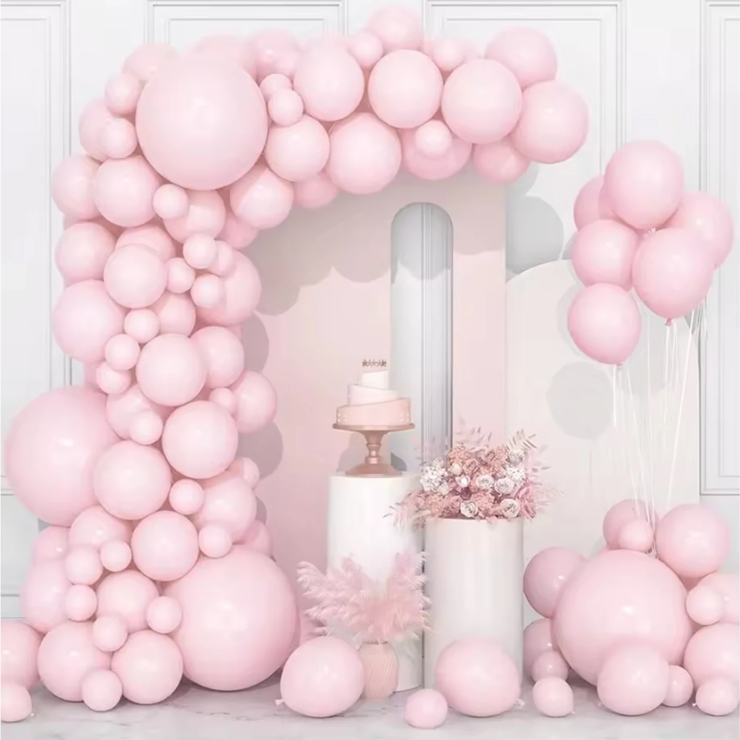 144 Rosa Latex-Ballon-Set, Geeignet für Geburtstag, Hochzeit, Brautparty, Festival, Partydekoration
