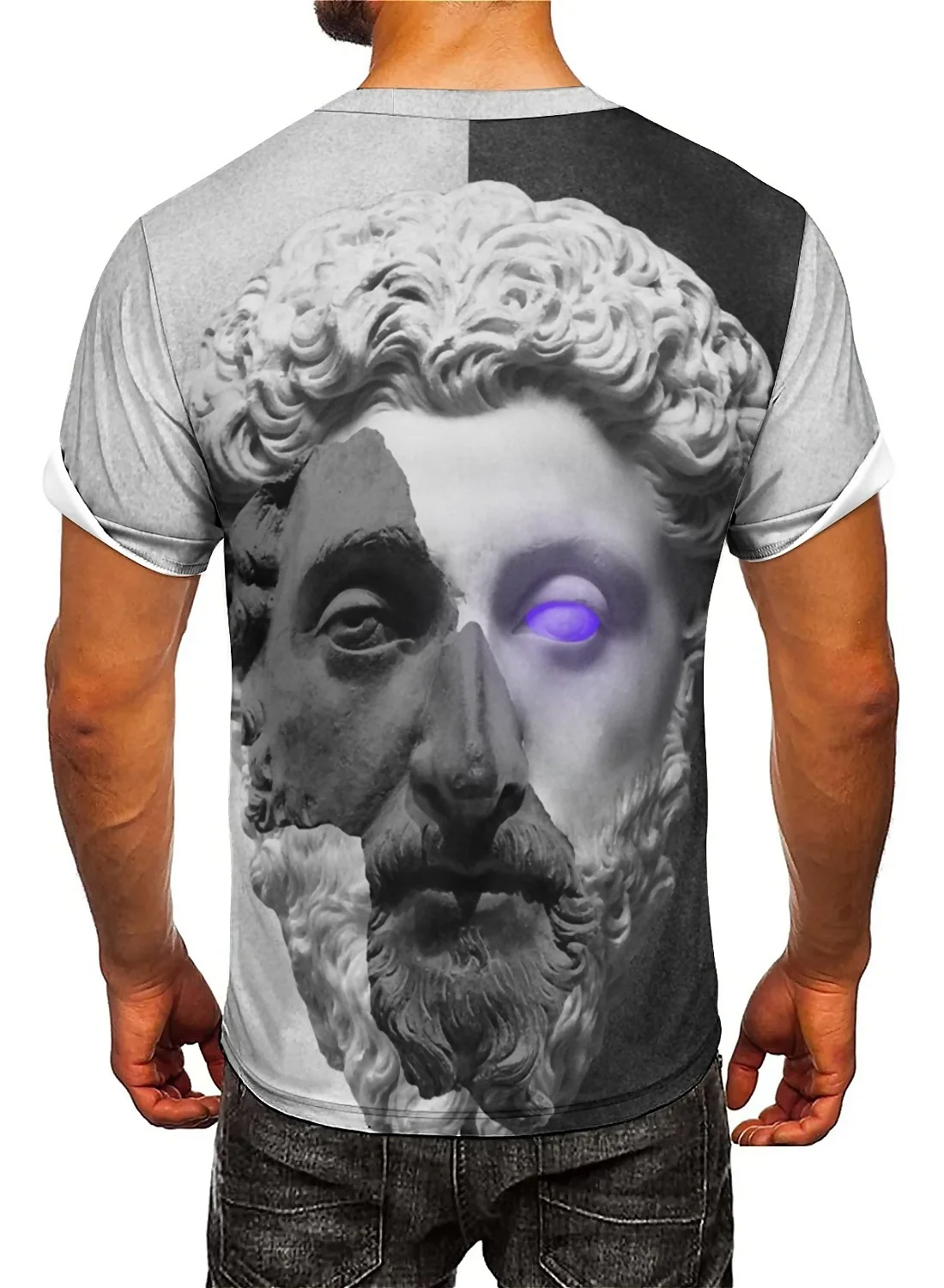 Gothic Style Men's 3D Printed Short-Sleeved T-Shirt, Soft Fabric, Men's Short-Sleeved Printed Shirt