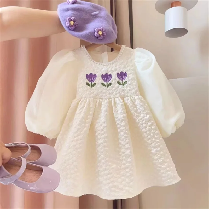 

Girls Dress Spring Autumn Long Sleeve Princess Dress Baby Girl Birthday Party Kids Dresses Fall Children Clothing 2 3 4 5 6 7Yrs