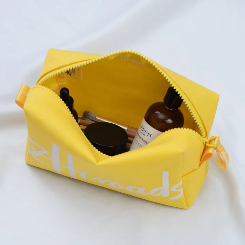 Brand Eco-Friendly Reusable Organic Cotton Canvas Makeup Cosmetic Bag Pouch Travel Toiletry Organizer