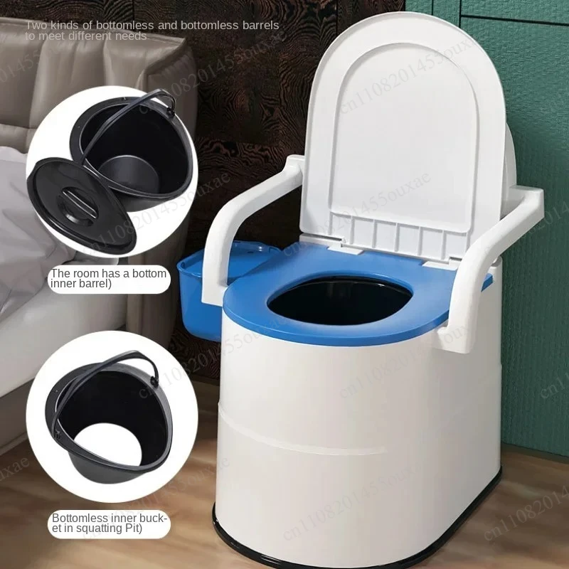 Portable Removable Commode Chair, Deodorant Potty Chair for Elderly & Pregnant Women, Household Mobile Toilet Seat for Adults