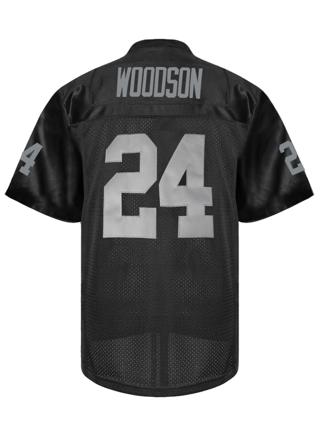 Men's 24 Black Letter Embroidered American Football Jersey Loose Breathable Classic Retro Mesh Shirts For Adults Soccer Uniform image 3