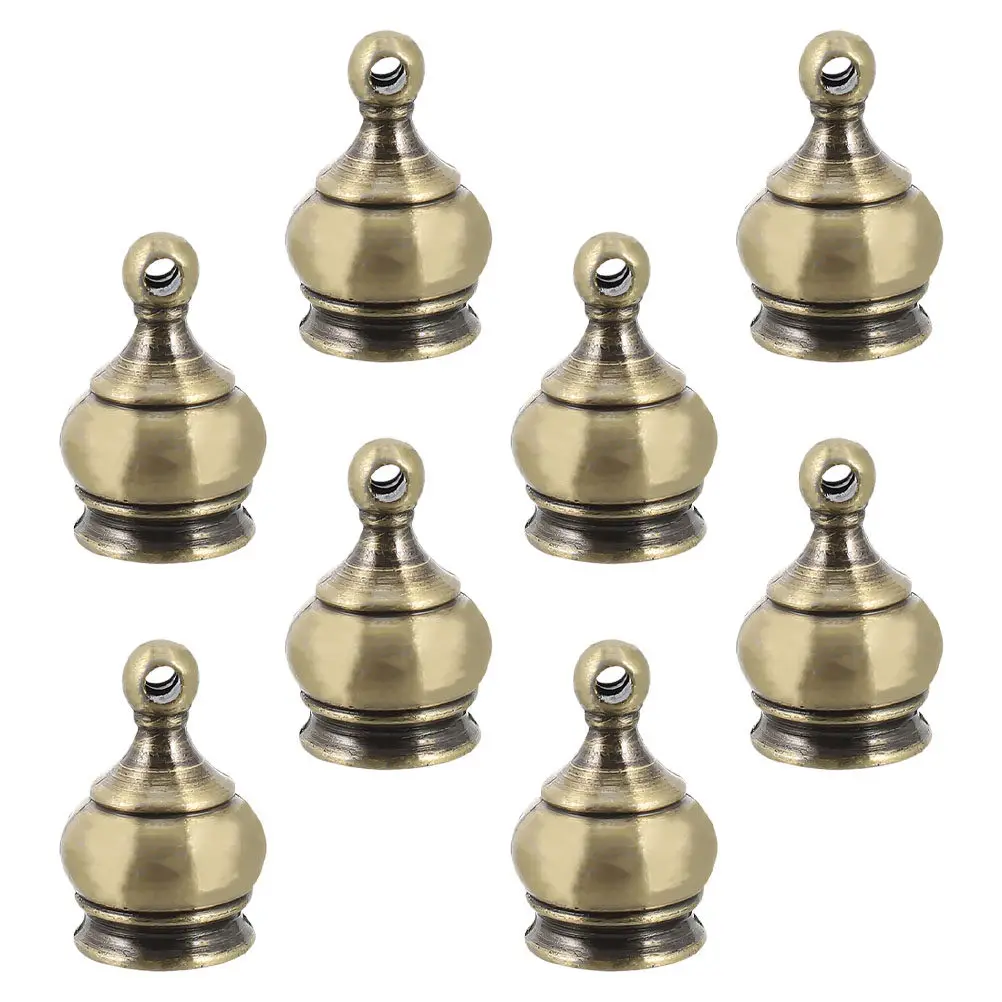 

8Pcs Decorative Crown-Shaped Perforated Screw Caps for Lamp Shade Finial Brass Lamp Accessories Lighting Parts