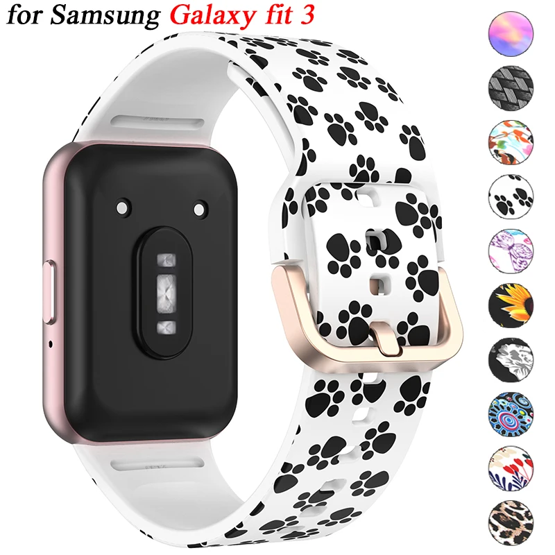 Printed Silicone Strap for Samsung Galaxy Fit 3 Band for women Bracelet for Galaxy Watch Fit 3 correa Replacement Accessories