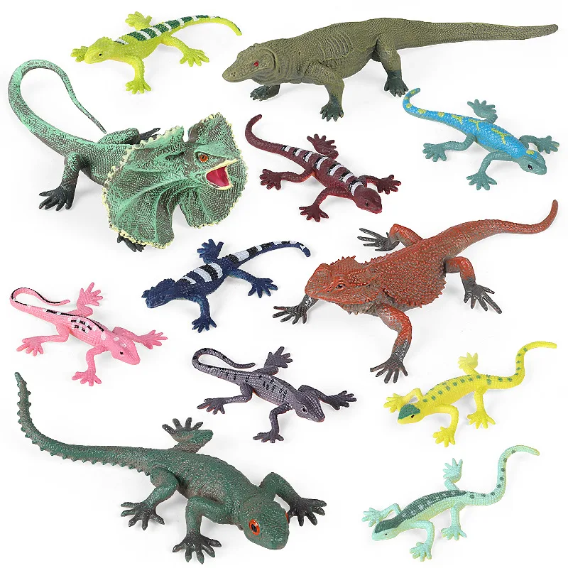 Simulation Cognitive Amphibious Reptile Model Children's Mischief Scary Toy Gecko Lizard Giant Lizard Umbrella Lizard Ornament