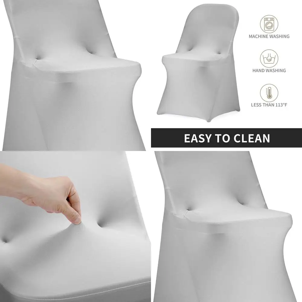 

Stretch Spandex Chair Covers for Weddings, Parties, and Banquets (Silver, 25 Pack)