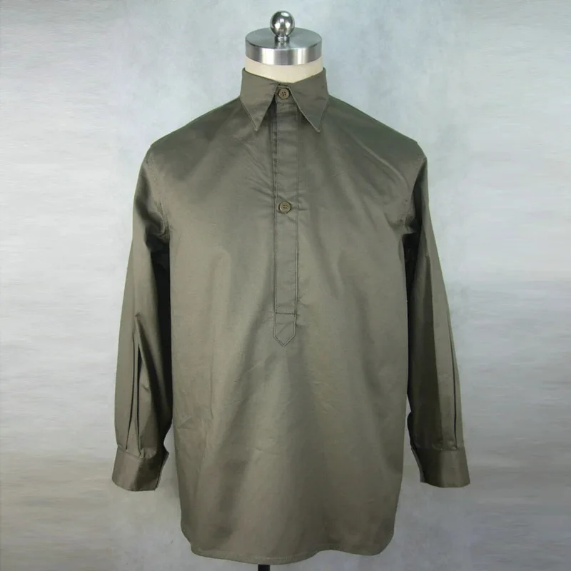 

YANGHAOYUSONG Homemade Vintage Casual World War II Cotton Long Sleeve Shirt