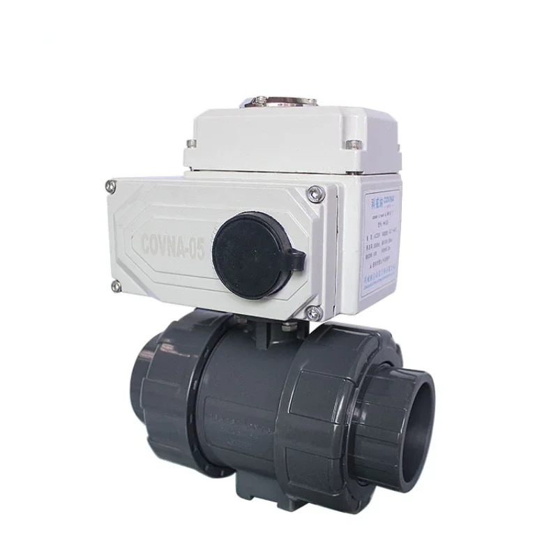 Motorized Valves Upvc 2 Way DN100 Shutoff Flow Control Electric Motorized Plastic Ball Valve