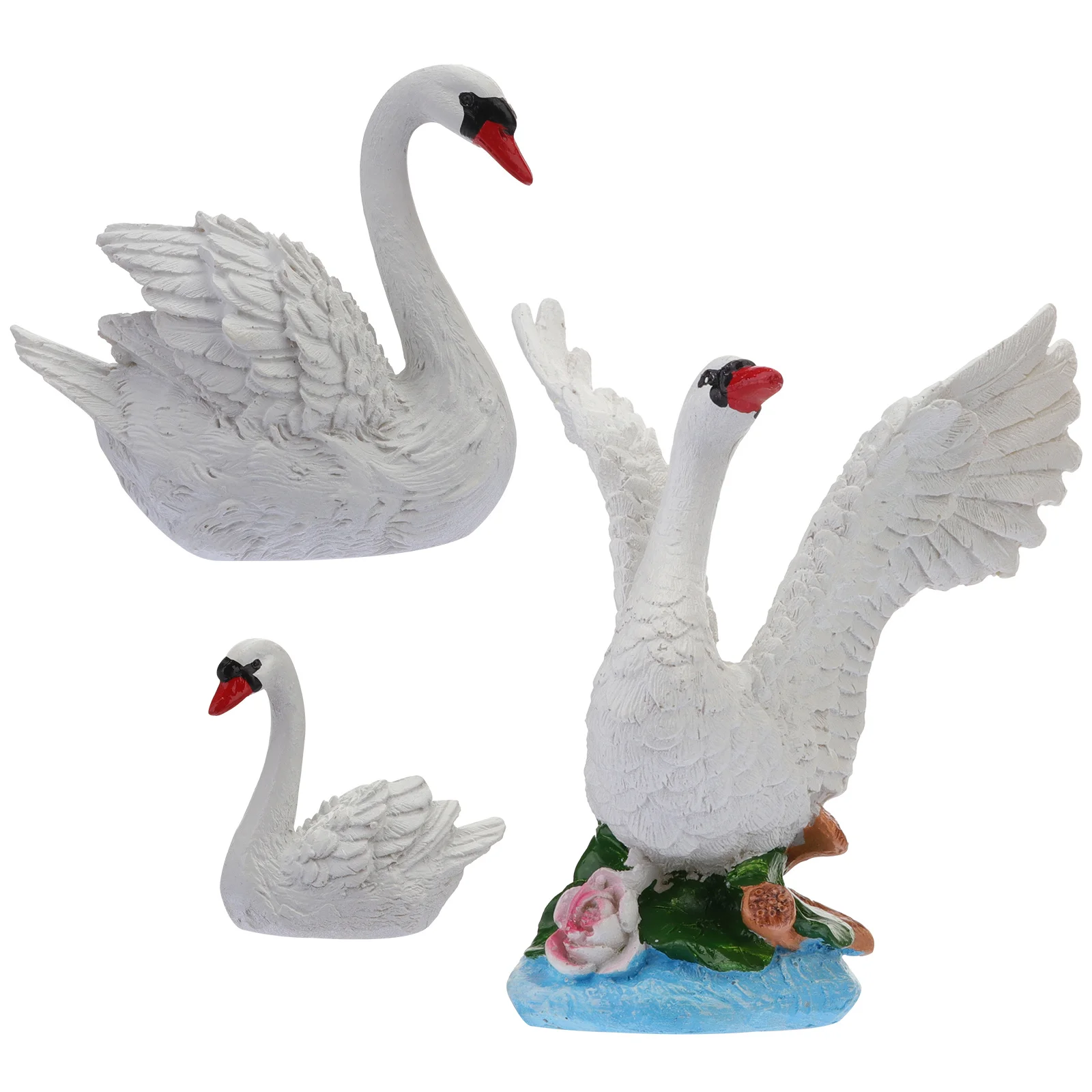 

3Pcs Lovely Swan Craft Resin Decor Micro Landscape Home Decoration Unique Gift for Photography Cartoon Adornment