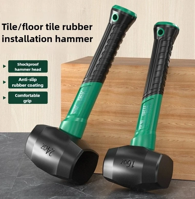 Multifunctional Shockproof Home Decoration Elastic Tile Installation Hammer Solid Rubber Hammer Industrial Grade