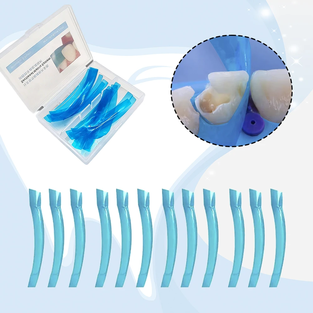15Pcs Contoured Anterior Dental Matrices Strips for Class III IV Resin Restorations and Cosmetic Dentistry