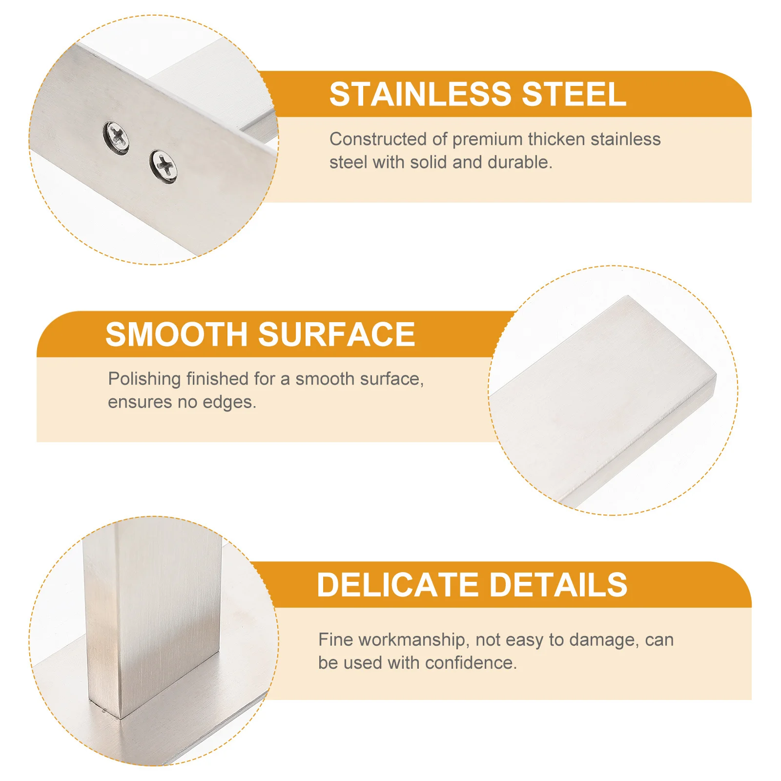 

1 Set Punch-Free Towel Wall-Mounted Stainless Steel Holder No Drilling Easy Install Durable Corrosion Resistant Bathroom Towel