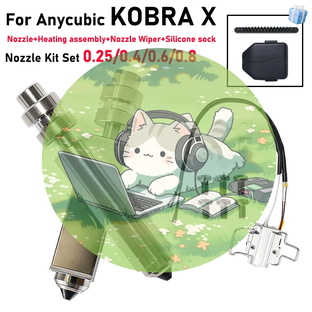 

For Kobra X Anycubic Nozzle Hotend Heating Assembly Quick-Detachable Extruder Throat Integrated Hardened Steel Print Head HotEnd