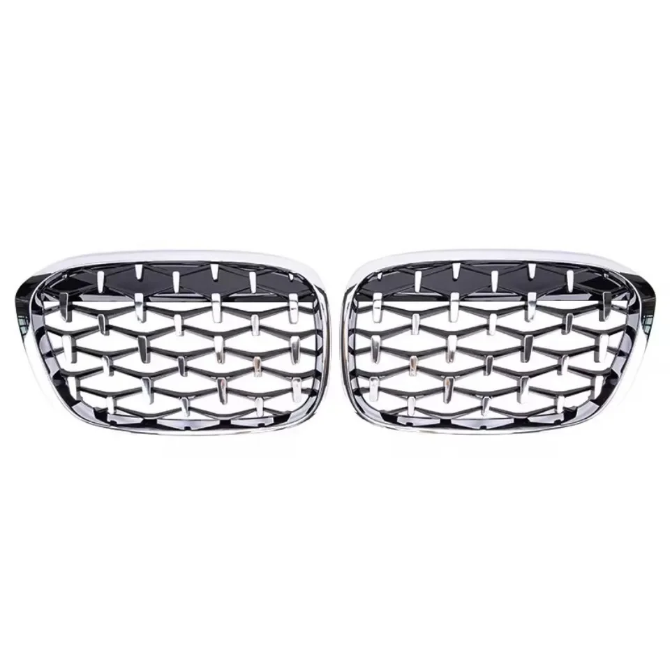 XVIP glänzende schwarze Diamanten-Stil Frontstoßstangen-Nierengitter für BMW X1 F48 F49 2016–2019. Oberes Racing-Gitter im glänzenden Linien-Stil – Detail 15