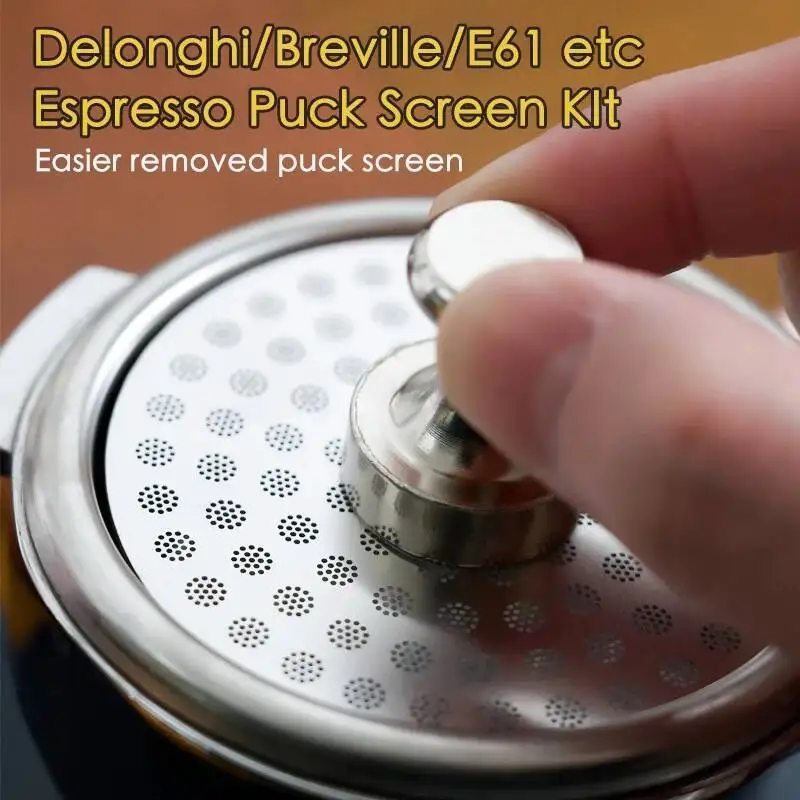 Magnetic Remover Kit Espresso Puck Screen for 51/53/58 MM Reusable Stainless Steel Coffee Filter 1.2MM Coffee Accessories