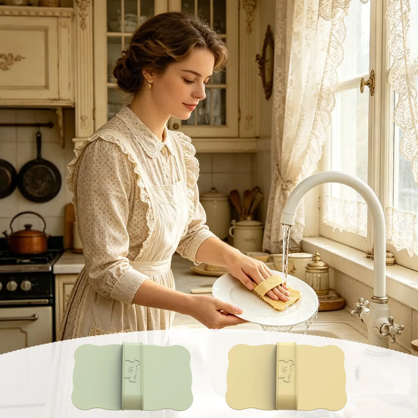 Potato Brush Scrubber Non-Slip Soft Bristles Reusable Fruit Brush Scrubber for Potatoes Carrots Corn Cucumbers Fruits Tableware