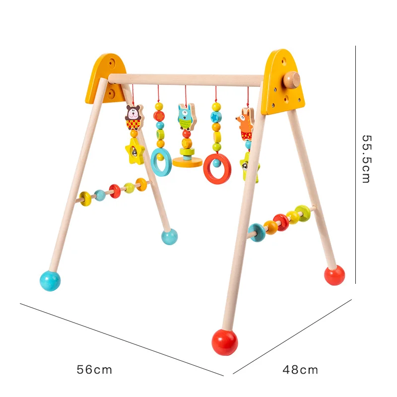 Pingente de madeira Baby Play Gym Frame Recém-nascidos Fitness Rack Pendurado Toy Kit Carrinho Atividade Rattle Baby Room Ornamento Decorações