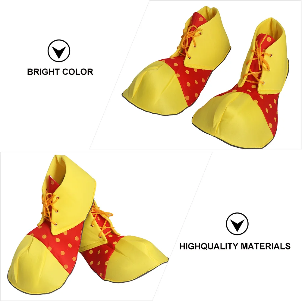 

Halloween Costume Clown Shoes Oversized Durable Reusable Bright Color Design Adjustable String Tie for Masquerade Parties One