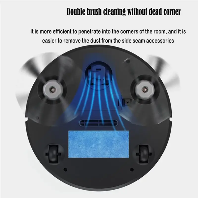 ABKR-Robot Vacuum Cleaner USB Rechargeable 1000Pa Suction Sweeper Floor Washer For Home Carpet Pet Hair Cleaning