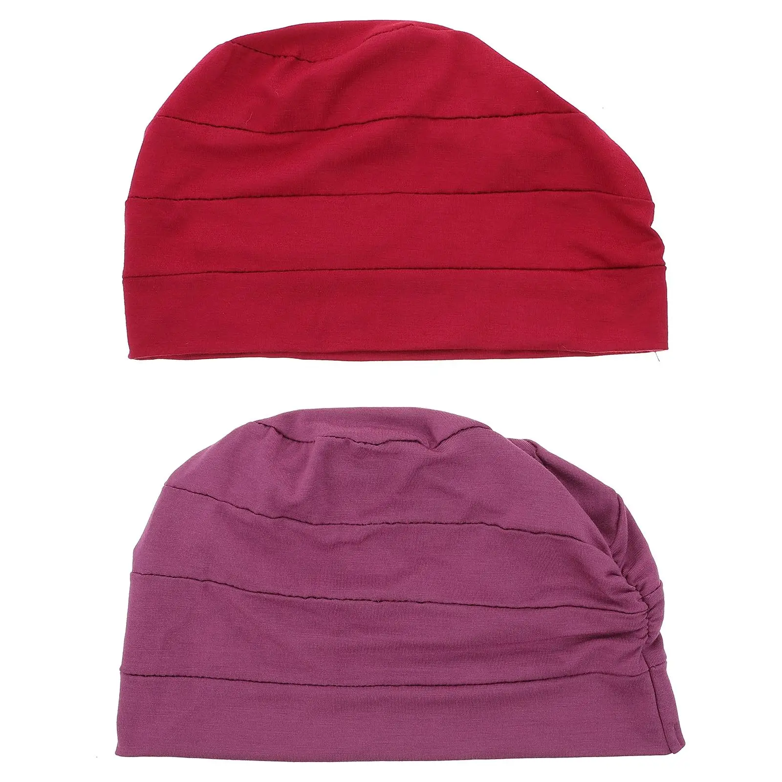 

2Pcs Cotton Night Sleep Cap Elastic Satin Bonnet Lightweight Patients Hat Women Gifts Hair Anti Dust Easy Styling