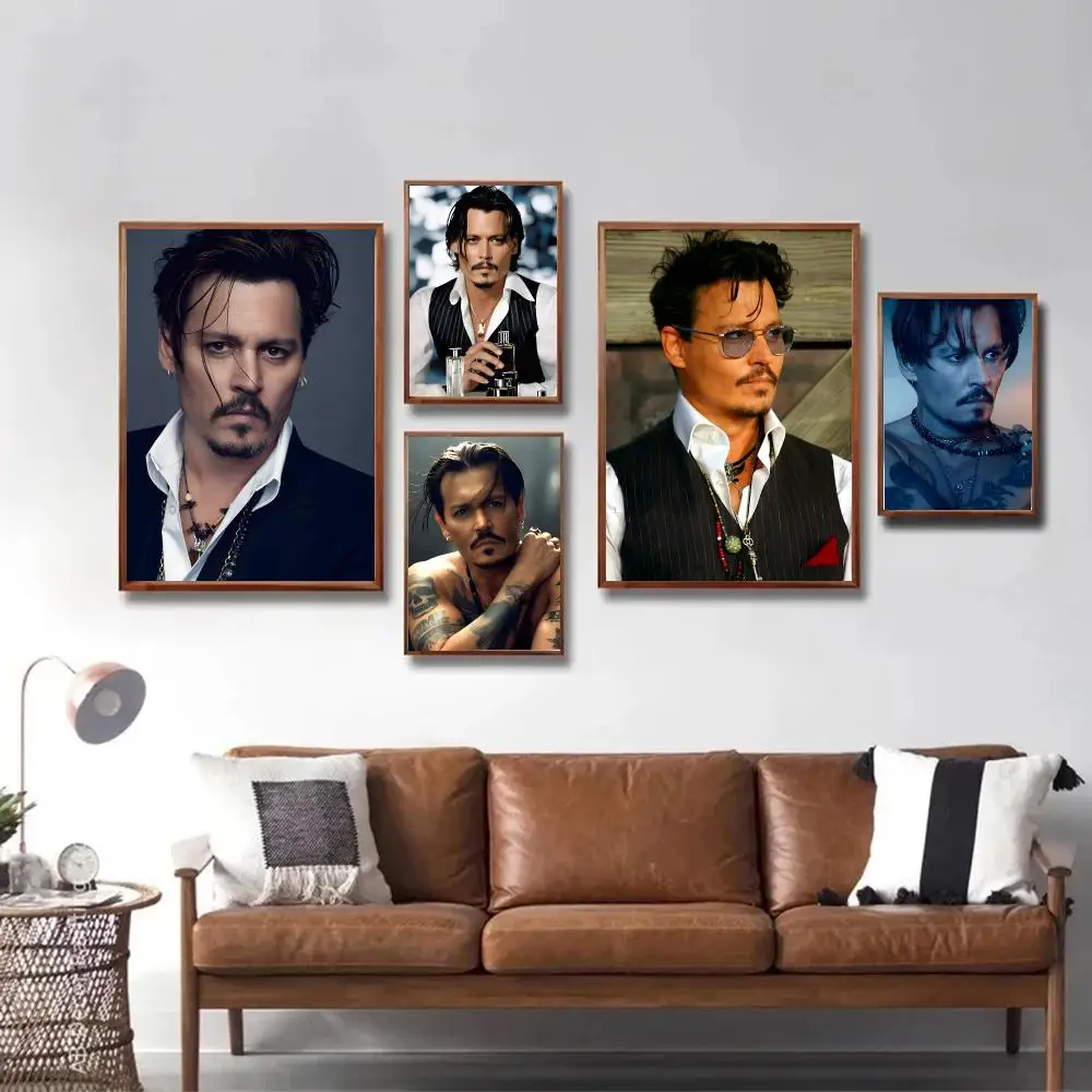 J-Johnny Depp Poster Waterproof Wall Art Sticker For Bar Living Room Vintage Room Decor High Quality Print Gift