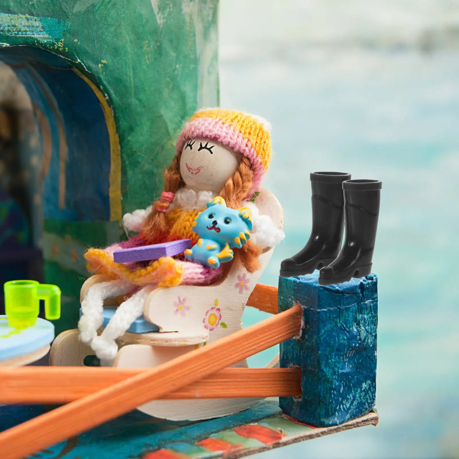 

Набор из 1 комплекта: миниатюрные сапожки и перчатки для кукольного домика, декор для интерьера, украшения для мини-домов, реквизит для DIY