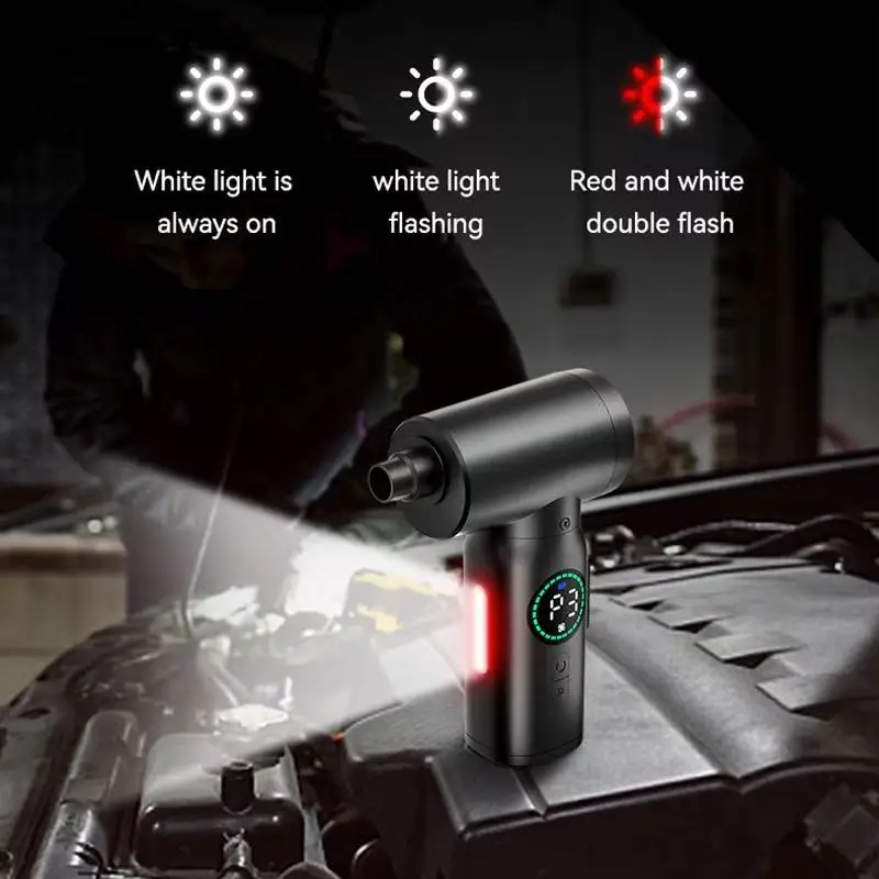 

Cordless Air Duster, 5-in-1 High-Speed Blower for PC/Car/Home/Hair Cleaning with 3 Nozzles & 3000mAh Rechargeable Battery