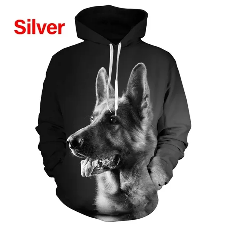 Funny Dog 3D Hoodies Men Women Oversized Casual German Shepherd Hoodie Pullovers Hooded Sweatshirts Tracksuits Coat Kid Clothing