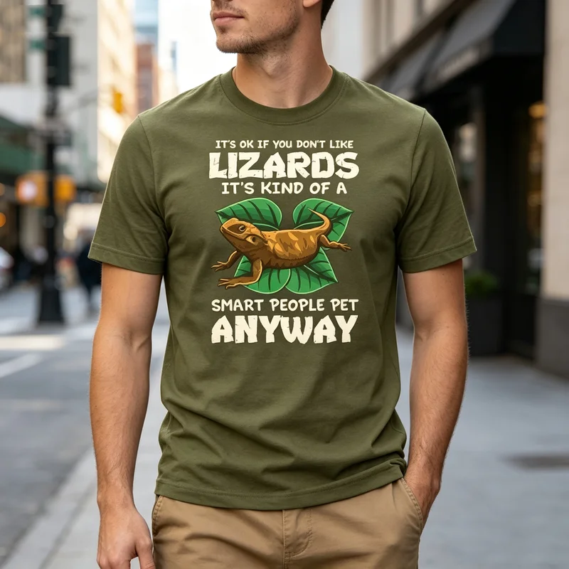 Funny Bearded Dragon Gift Pet Lizard Humor Reptile Herpetolo Unisex T-shirt Soft Cotton Crew Neck Mens Top  Harajuku Oversized
