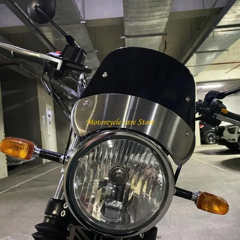 

U75F Universal Wind Deflector for 5"-9.45" Round Headlight Motorcycle Windshield Windscreen Flyscreen Motorbike Accessories