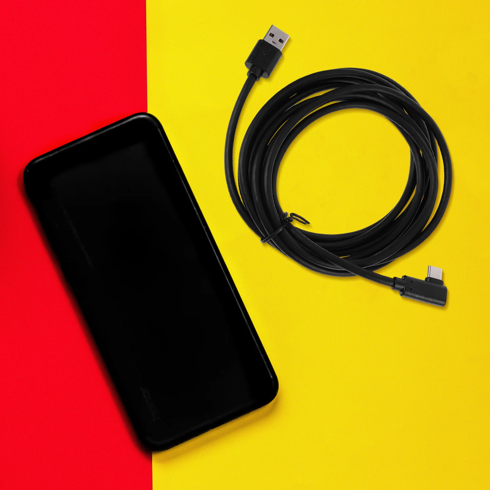 

1Pcs USB C Cable Type C Elbow Design Durable PVC Fast Charging Tin Copper Data Transfer Line