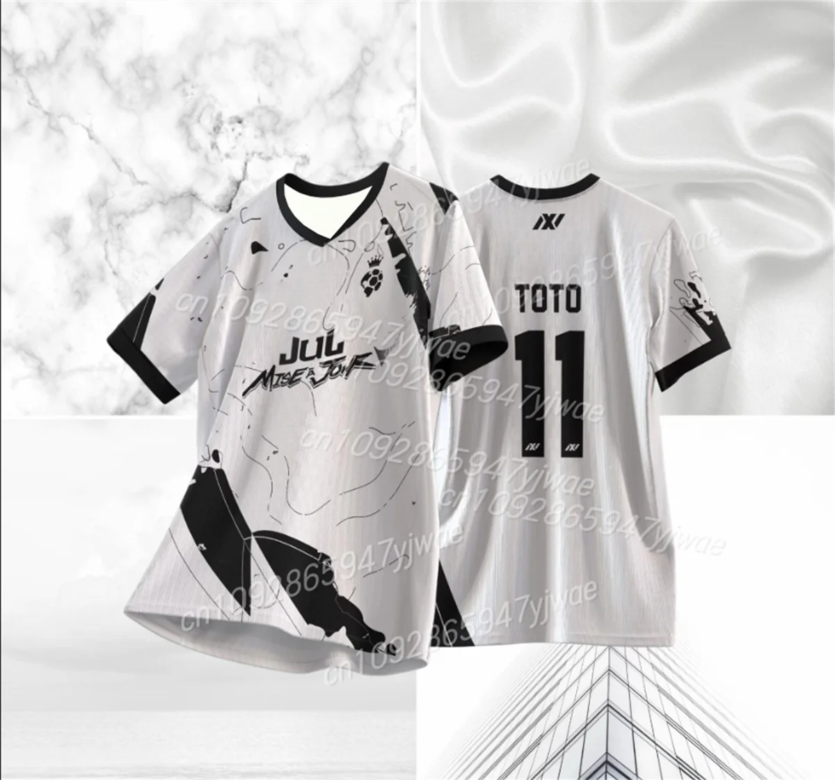 2025 جديد JUJ TOTO & NINETTA رقم 11 جيرسي ملابس رياضية تي شيرت الخامس الرقبة التدريب المحملة الأعلى اللياقة البدنية في الهواء الطلق للبالغين والأطفال