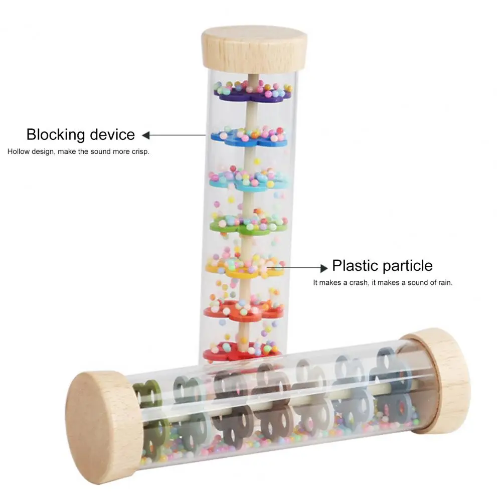 Kids Rain Stick Educational Rain Stick Toy for Babies Toddlers Developmental Musical Instrument with Beaded