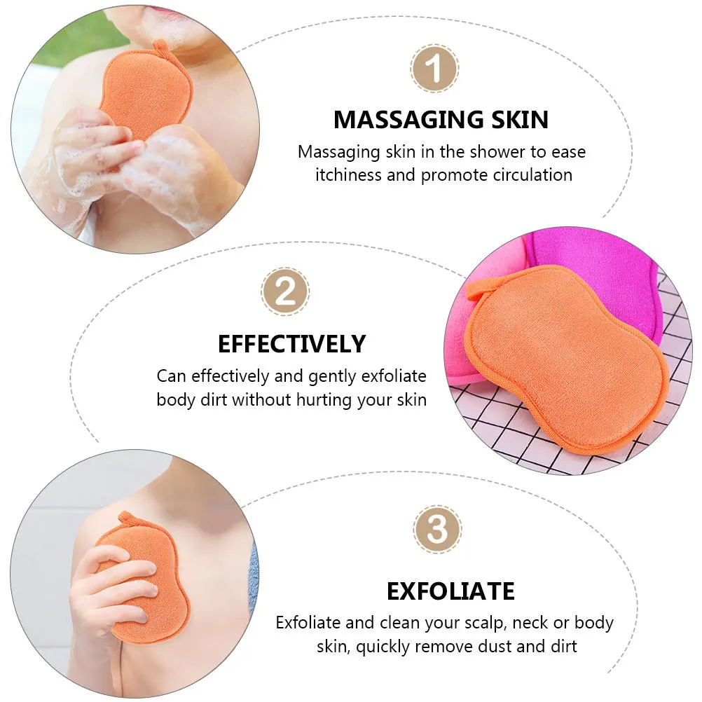 

3Pcs Peanut Shape Shower Sponge Bath Scrubber Exfoliating Clean Skin Promote Circulation Relaxing Massage Tool