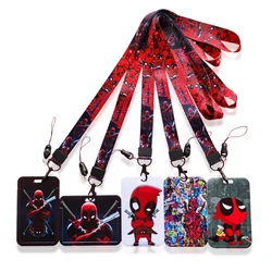 Porte-carte d'identité Disney Deadpool pour hommes, sangle de cou d'affaires, étui pour cartes de crédit, garçon souriant, porte-badge de héros, clip rétractable, lanières