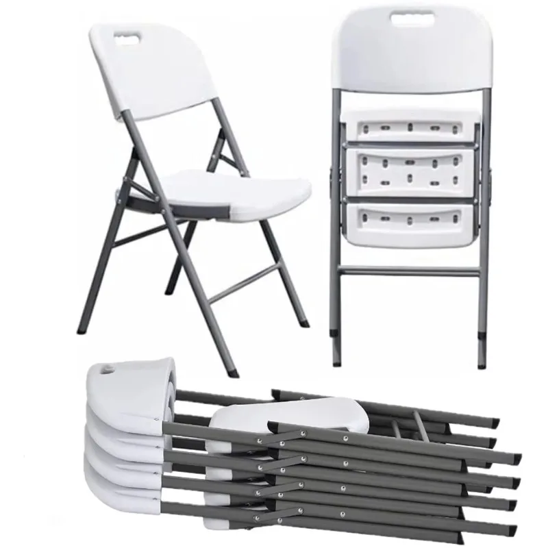 

White Plastic Folding Chair and Event Table HDPE Weight Capacity Stackable Foldable Portable Party Chair