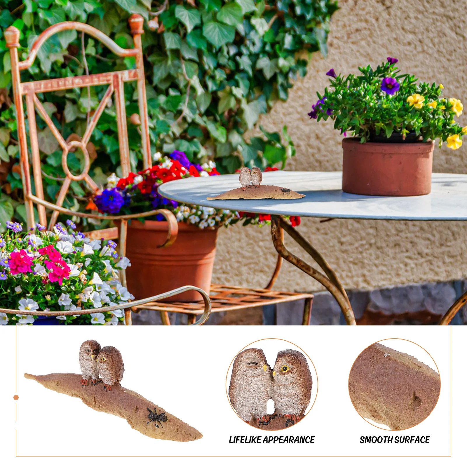 

Cute Resin Owl Figure Delicate Garden Decoration Unique Design Courtyard Accent Home Decor Owl Decor Garden Accessories