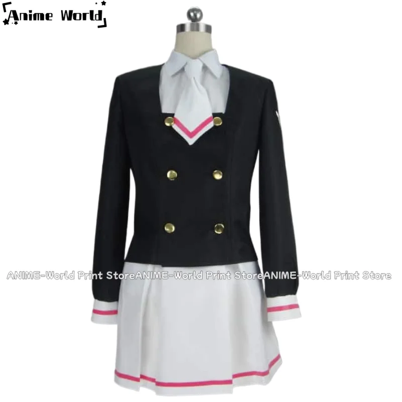 《Custom Size》Unisex Anime Cardcaptor Sakura Clear Card Sakura Kinomoto School Uniform Cosplay Costumes Outfit Halloween