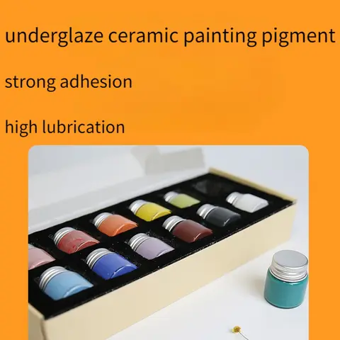 12 färger keramisk underglasyrfärg högtemperaturmålningspigmentset professionella keramikkonstverktyg 8 best sales Keramikunderglasyr - №2