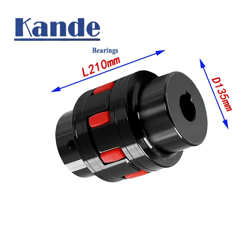 1PC Kande GR65 XL8 D135L210 22/30/40/45/50/60/75mm CNC Motor Ballscrew Jaw Spider Plum Steel Shaft Coupler Flexible Couplin