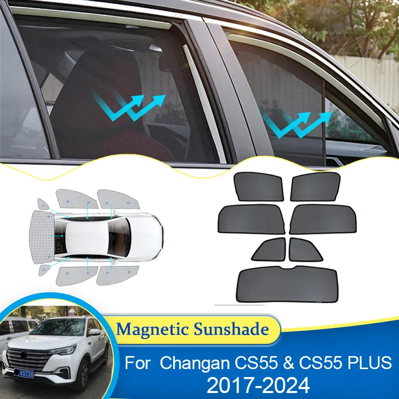 For Changan CS55 & CS55 Plus 2017 2018 2019 2020 2021 2022 2023 2024 Sunshade Window Shield Shading Visor Curtains Accessories