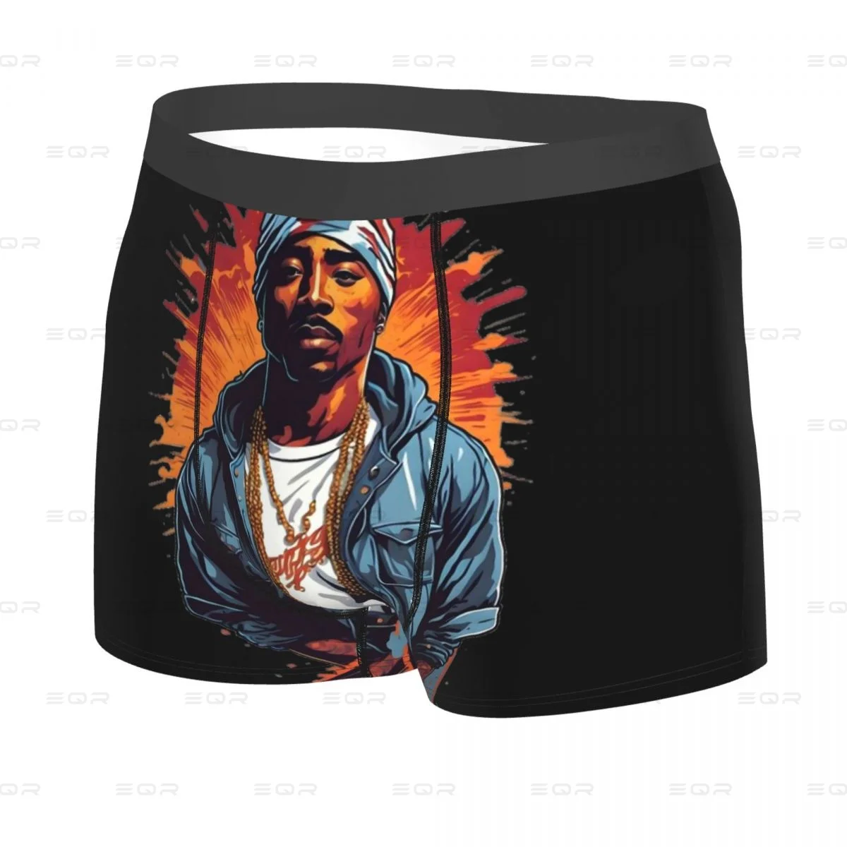 Rapper Tupac Men's Boxer Briefs,Highly Breathable Underpants,High Quality 3D Print Shorts Birthday Gifts