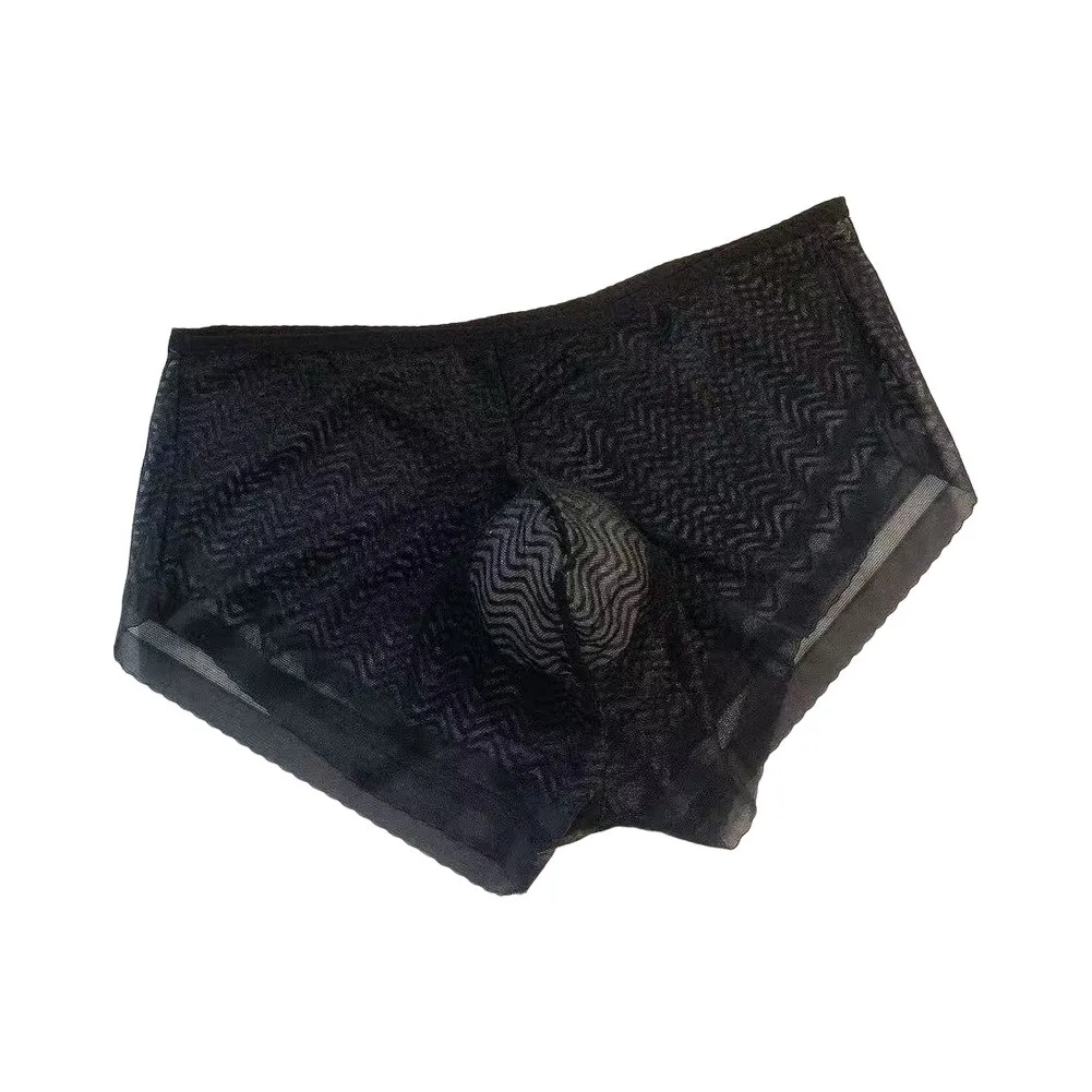 Men Seamless Briefs Underwear Bulge Pouch Solid Color Stretch Breathable Panties U Convex Underpant Sexy See Through Lingerie