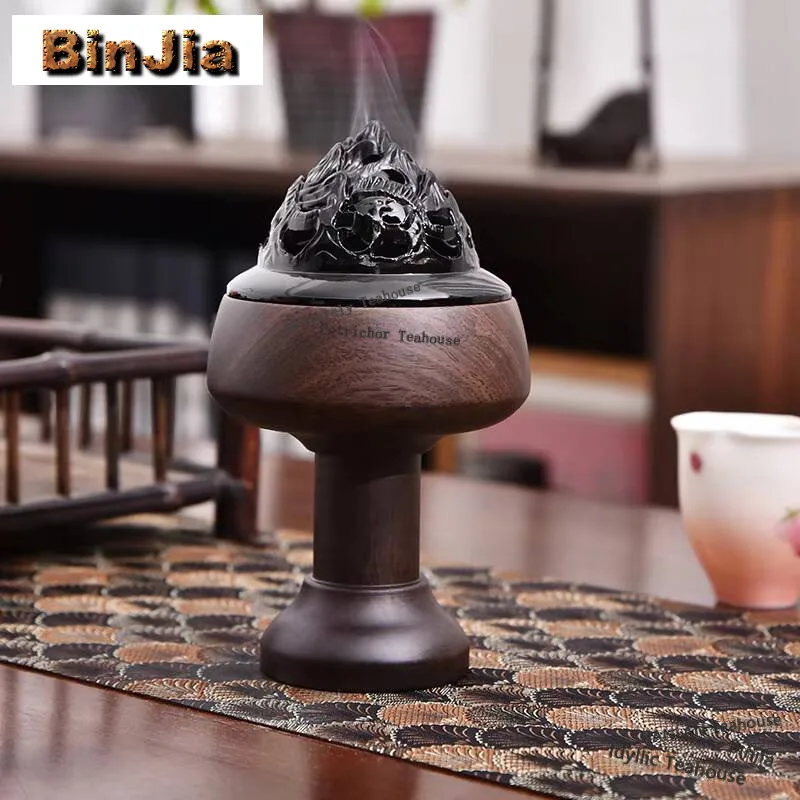 

Курильница из сандалового дерева в стиле ретро, подставка под старину для ароматерапии, высокий поднос, подставка для курильницы