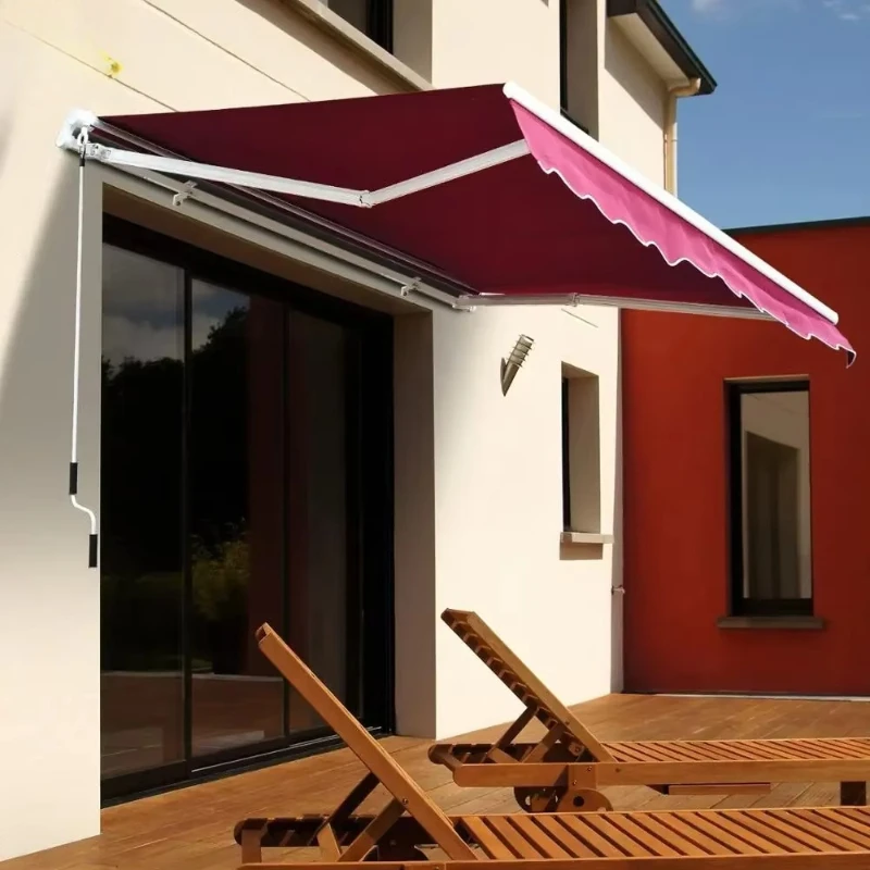 

Outdoor manual telescopic awning Garden activity telescopic folding arm awning